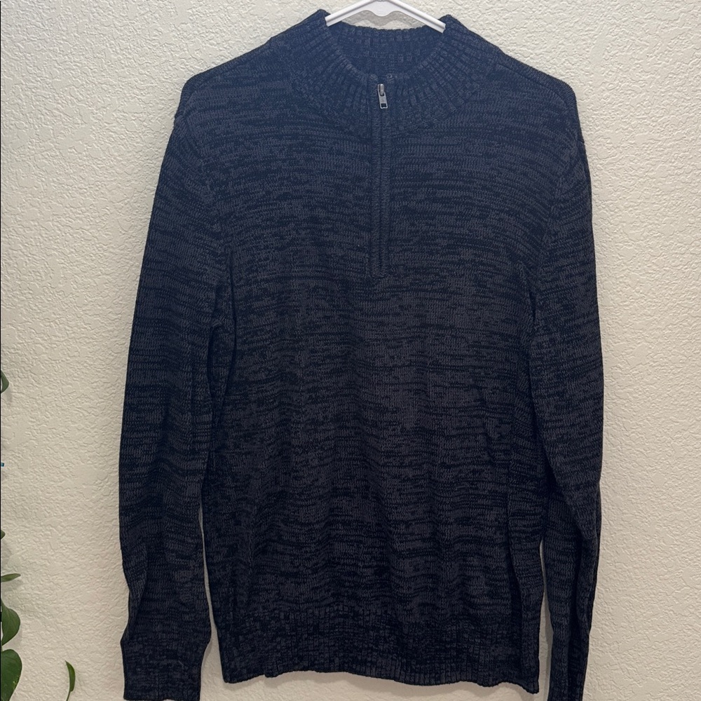Urban Pipeline Men’s Quarter Zip Knit Sweater Dark Gray, Size L